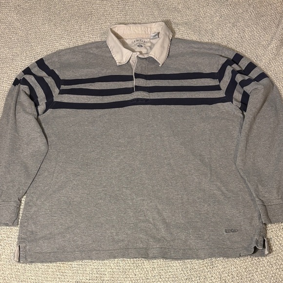 Izod Other - Vintage IZOD Varsity Rugby Polo Long-sleeve, Gray